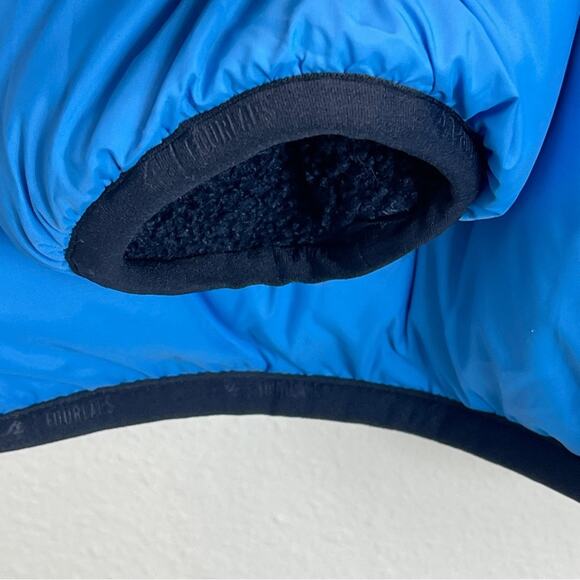 Reversible Polar Quilted Sherpa Jacket Navy Cornflower - Picture 10 of 15